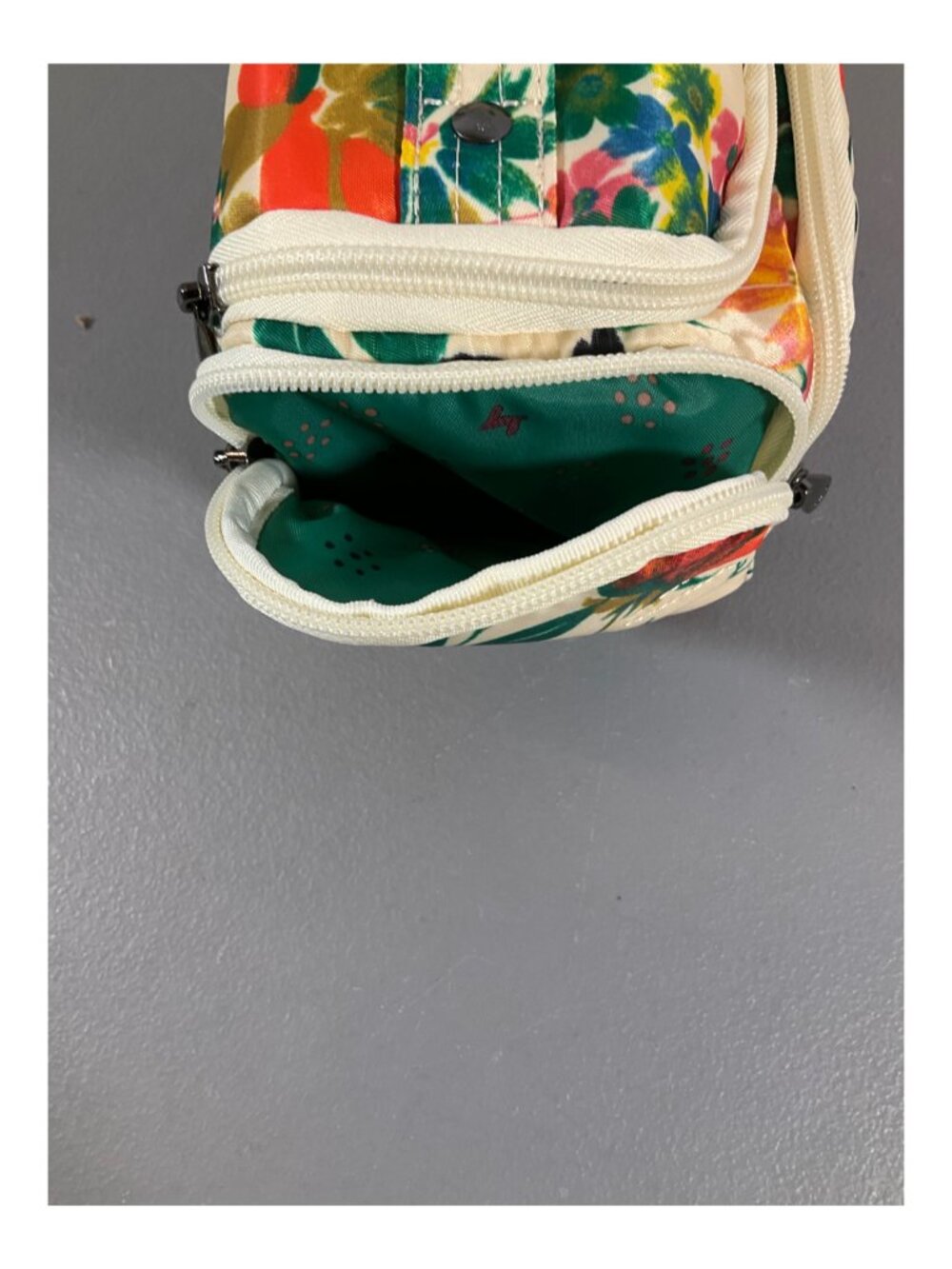 Lug Mini Trolley Cosmetic Case - Bloom Sand, Colorful Striped Zippered Design, P - Picture 6 of 8